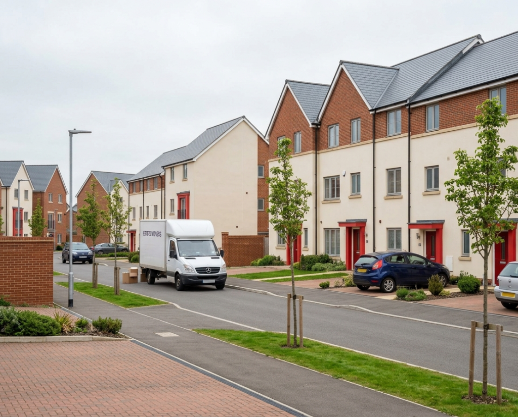 Modern new-build estate in Dartford covered by Hadley's Removals