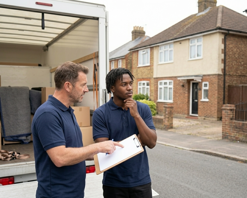 Hadley's Removals local team planning a move on site
