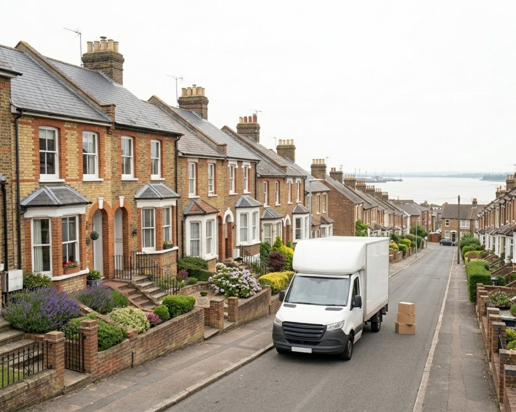 Leafy residential street of 1930s family homes in Eltham, South East London