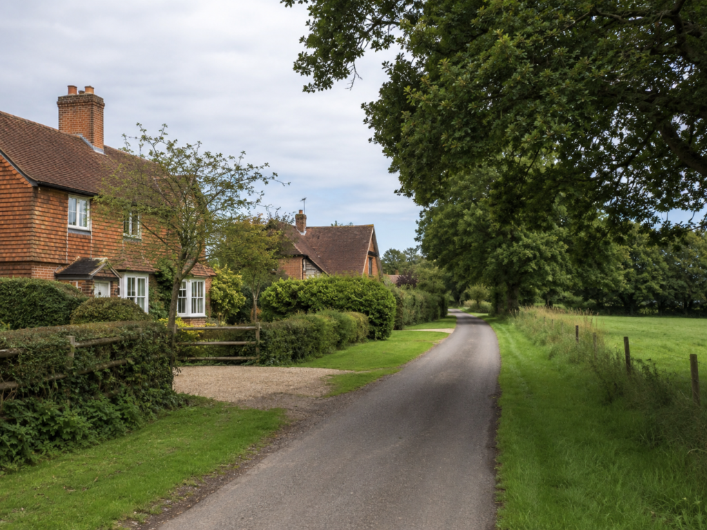 Rural village setting in Darenth with traditional Kent cottages