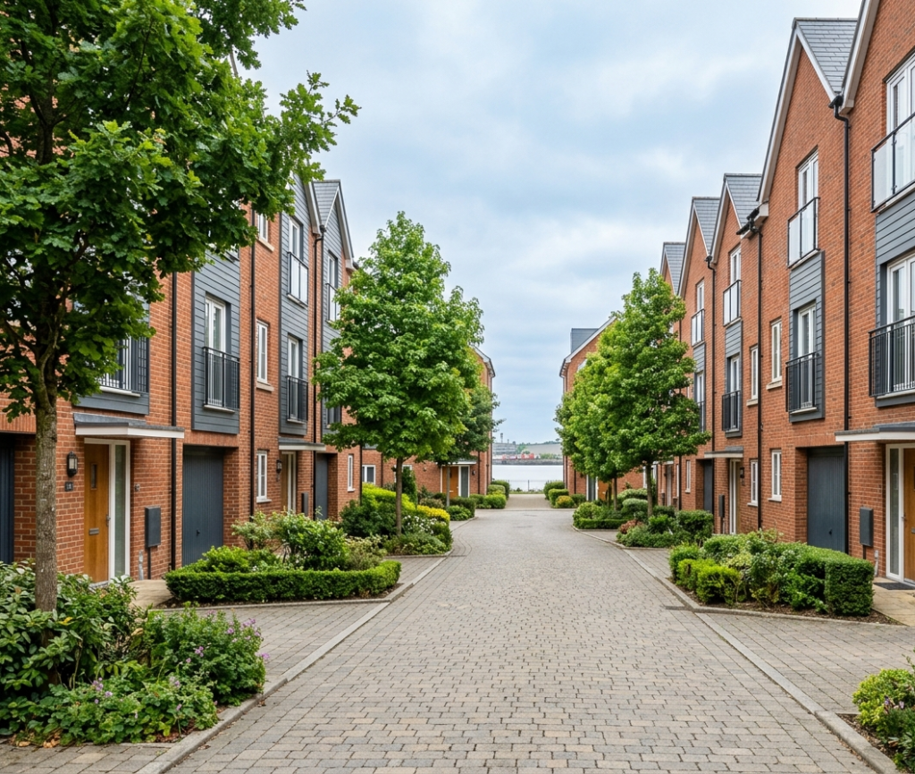 Modern residential development in Greenhithe near Bluewater Shopping Centre