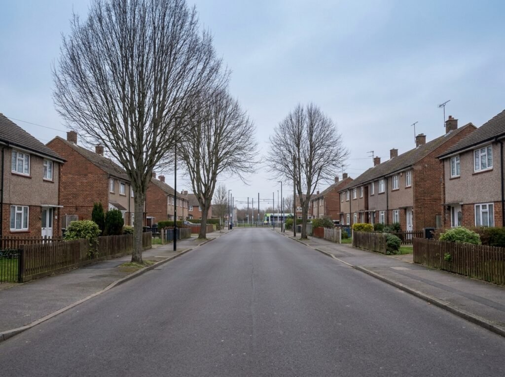 New Addington post-war estate with semi-detached and terraced houses