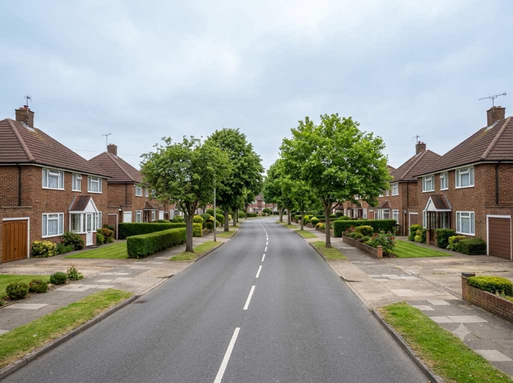Established residential street in Swanley with mid-century semi-detached homes
