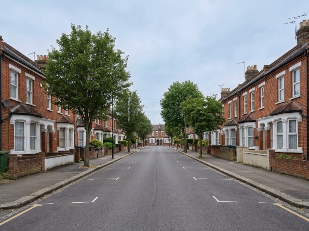 Thornton Heath residential street with Victorian terraced housing