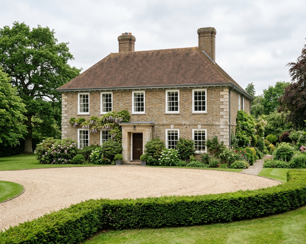 Substantial detached country house in Cobham with gravelled driveway and mature garden