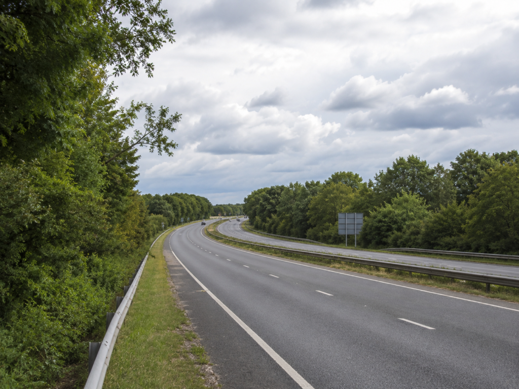 Major A-road corridor near Dartford showing the connection to wider Kent and London