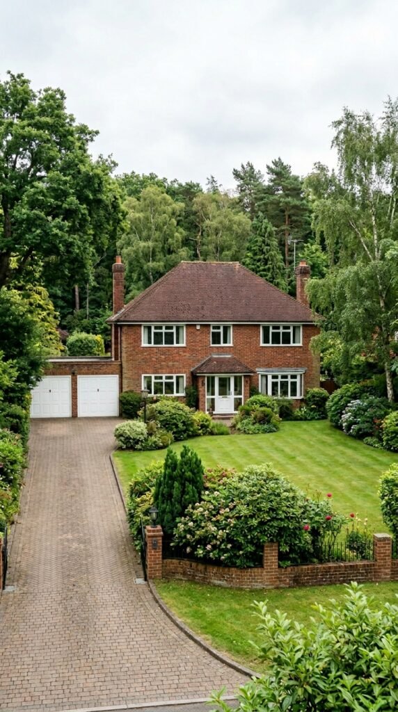 Substantial 1960s detached family home in Joydens Wood with woodland visible behind