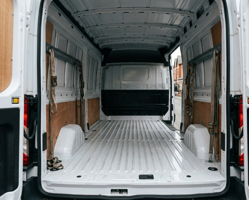 Interior load space of a mid-size man and van removal vehicle