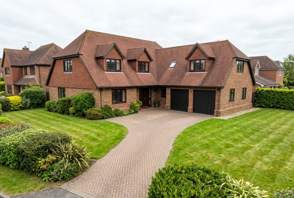 Substantial detached family home in Vigo Village with wide plot and integral double garage