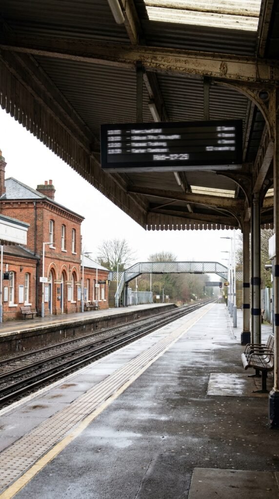 Southeastern railway station platform in Bexley serving London Bridge and Cannon Street routes