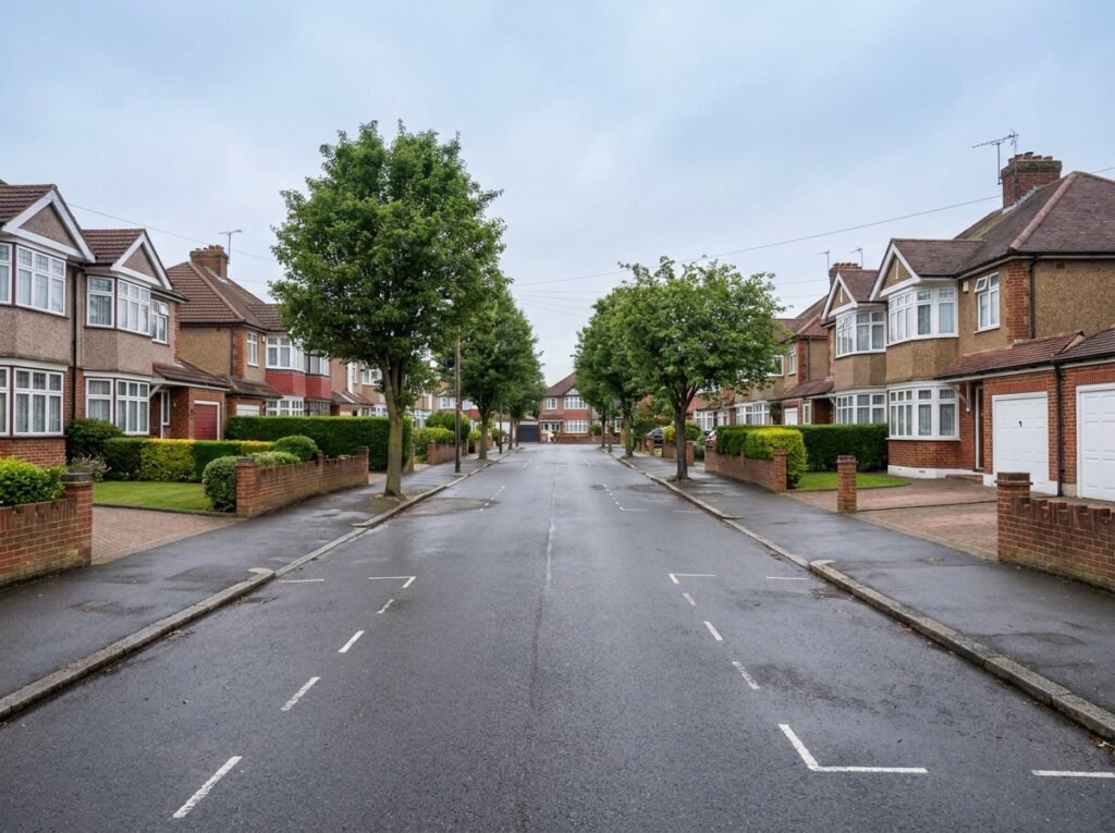 Welling residential street with 1930s semi-detached homes