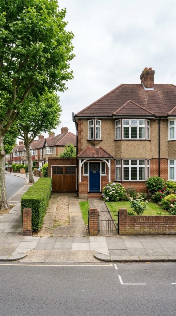 1930s London County Council estate semi-detached home in Mottingham SE9 with driveway and garden