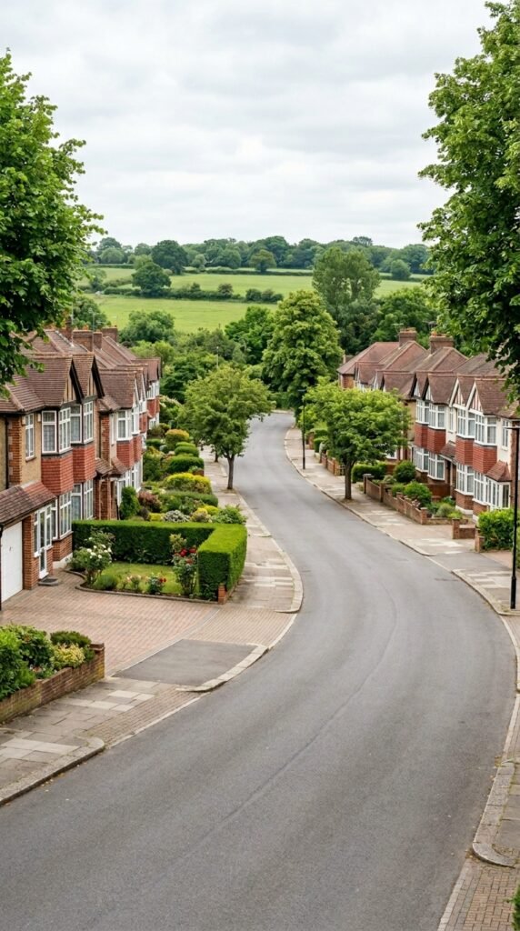 1930s semi-detached homes on a green-edge street in the Falconwood area of Welling